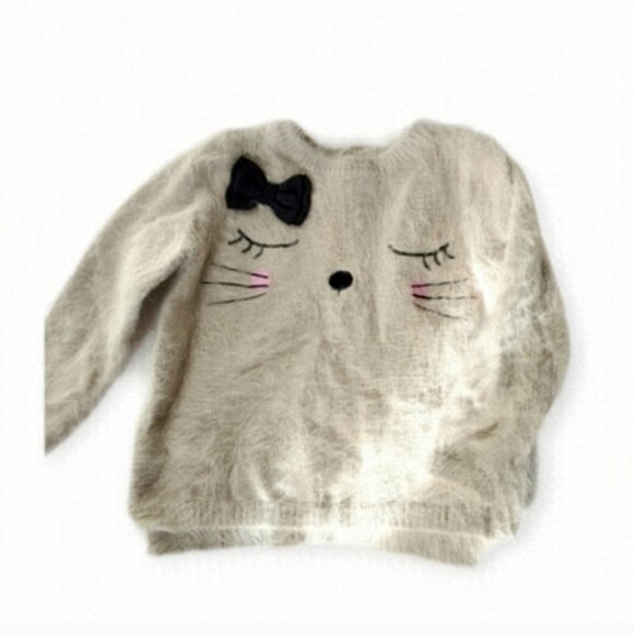 H&M Kids Fuzzy Eyelash Knit Cat Sweater 2-4Y - Picture 1 of 8